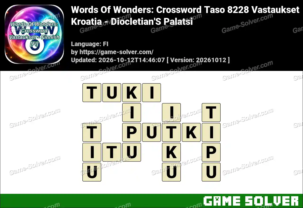 Words Of Wonders: Crossword Taso 8228 Vastaukset – Kroatia – Diocletian’S Palatsi